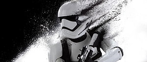 Star Wars Stormtrooper in Dynamic Black and White Artistic Style HD wallpaper