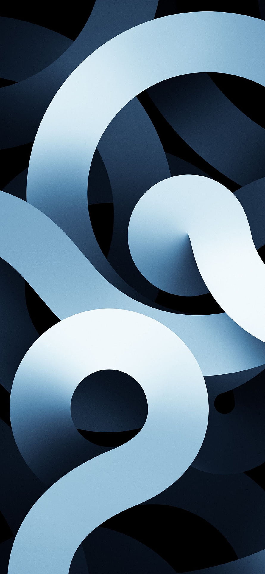 Abstract Blue and Black Swirling Ribbon Wallpaper HD phone wallpaper