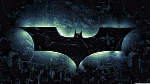 Grunge Batman Logo Wallpaper with Glowing Green Bat Symbol on Dark Textured Background, Batman ❤ for Ultra TV • Wide & Ultra HD wallpaper