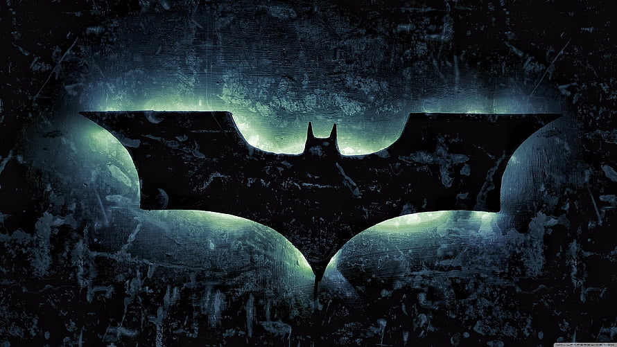 Grunge Batman Logo Wallpaper with Glowing Green Bat Symbol on Dark Textured Background, Batman ❤ for Ultra TV • Wide & Ultra HD wallpaper