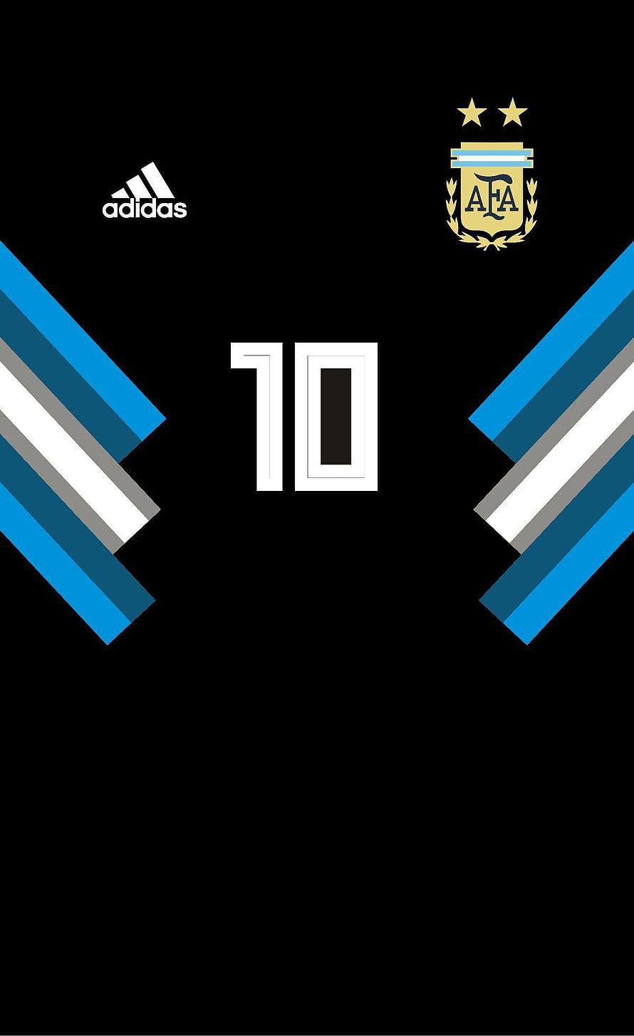Argentina National Team Number 10 Jersey Design with AFA Crest and Adidas Logo HD phone wallpaper
