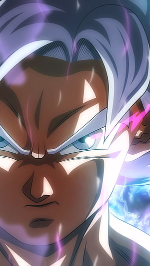 Dragon Ball Super Gogeta Silver Hair Intense Close-Up Anime Wallpaper HD phone wallpaper