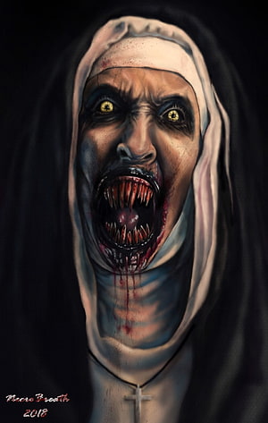 Valak Demon Nun Portrait from The Conjuring 2 Horror Digital Art HD phone wallpaper