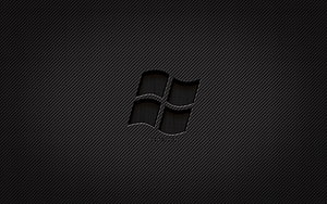 Dark Carbon Fiber Windows Logo Wallpaper HD wallpaper