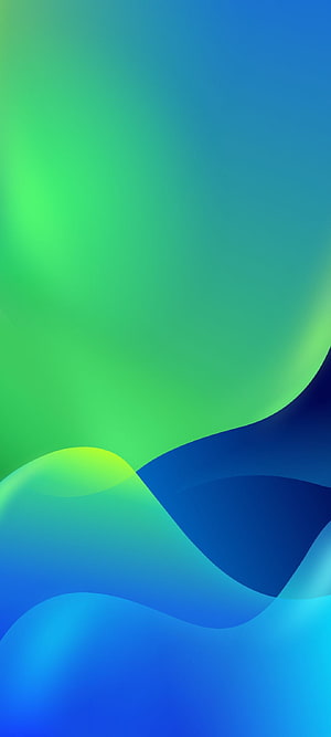 Abstract Green and Blue Gradient Waves Wallpaper HD phone wallpaper