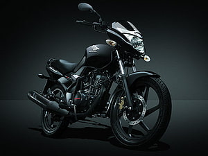 Black Honda CB Unicorn Motorcycle Studio Shot on Dark Background HD wallpaper