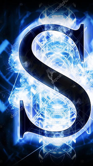 Glowing Letter S With Blue Electric Energy And Digital Network Background HD phone wallpaper