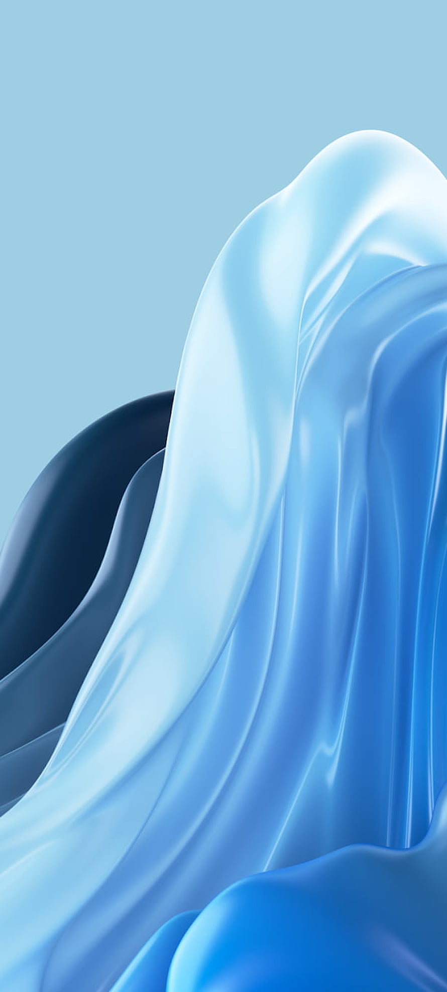 Oppo Reno 7 Pro Abstract Blue Liquid 3D Flowing Fabric Minimalist Wallpaper HD phone wallpaper