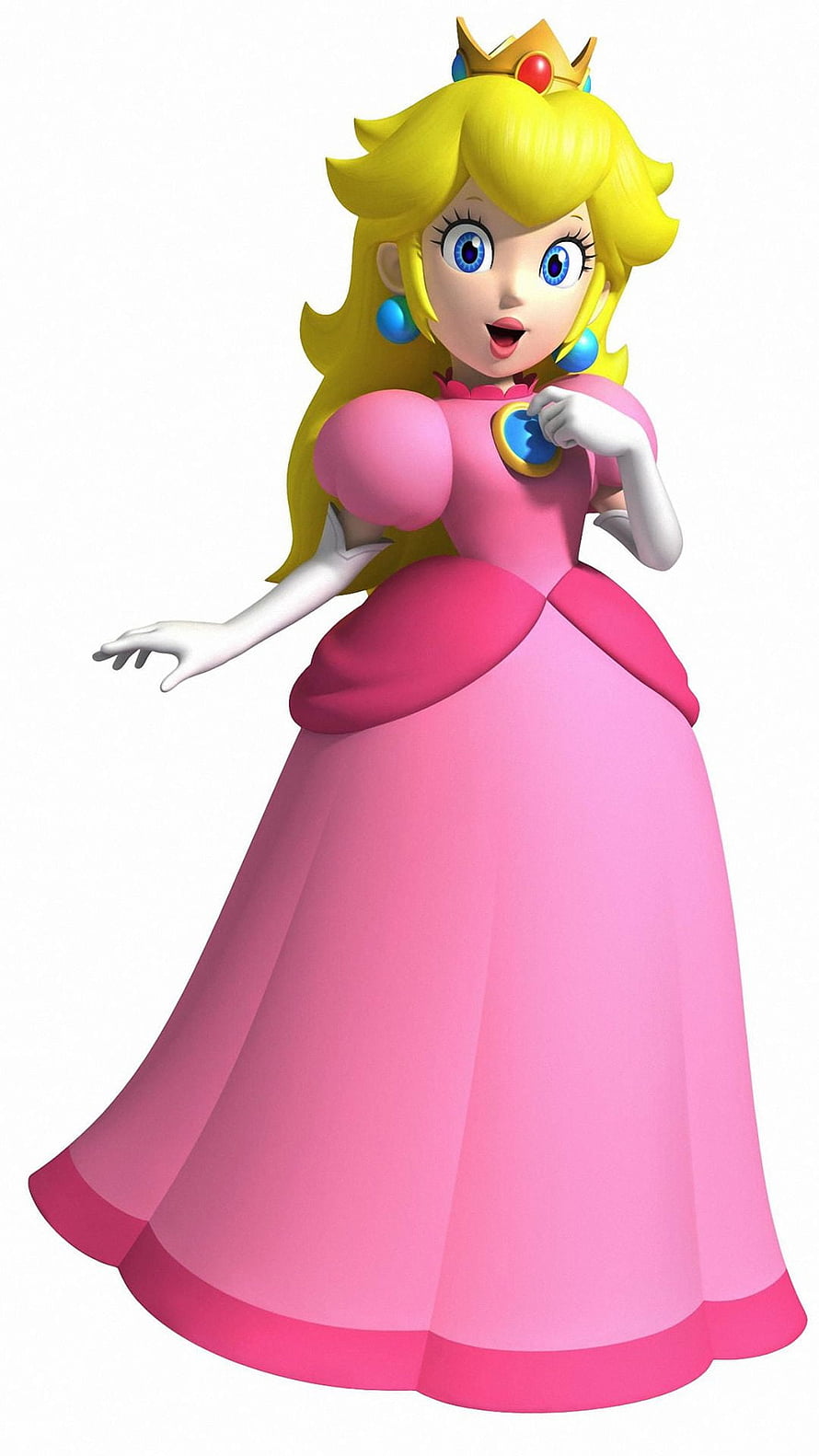 Princess Peach in Pink Gown and Crown HD phone wallpaper
