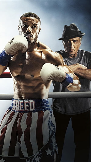 Adonis Creed and Rocky Balboa in the Ring from the Creed II Movie Poster HD phone wallpaper