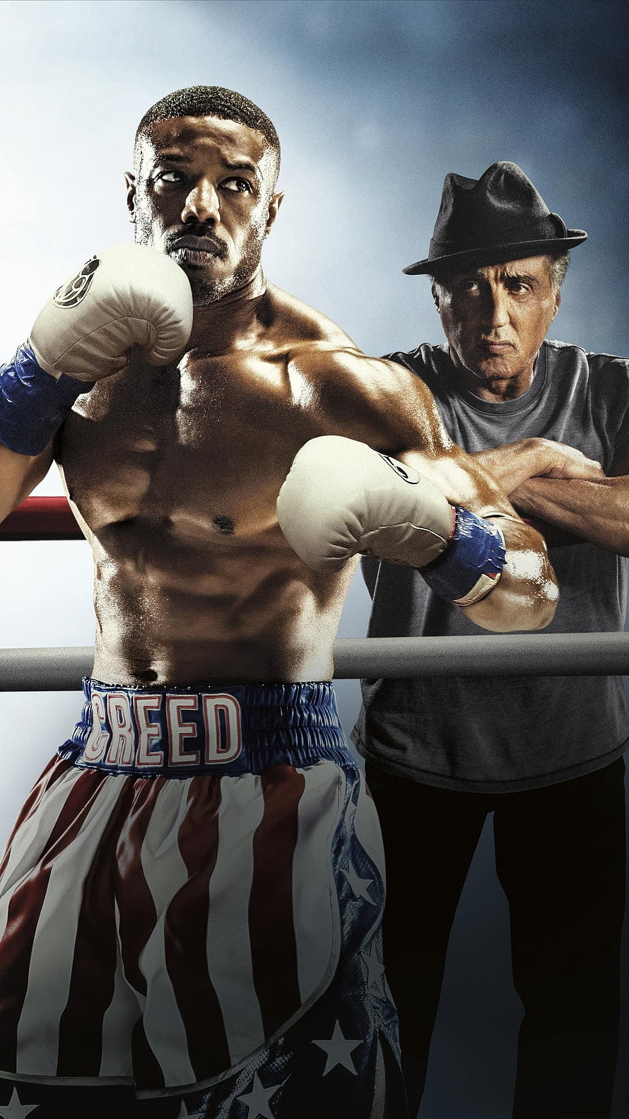 Adonis Creed and Rocky Balboa in the Ring from the Creed II Movie Poster HD phone wallpaper