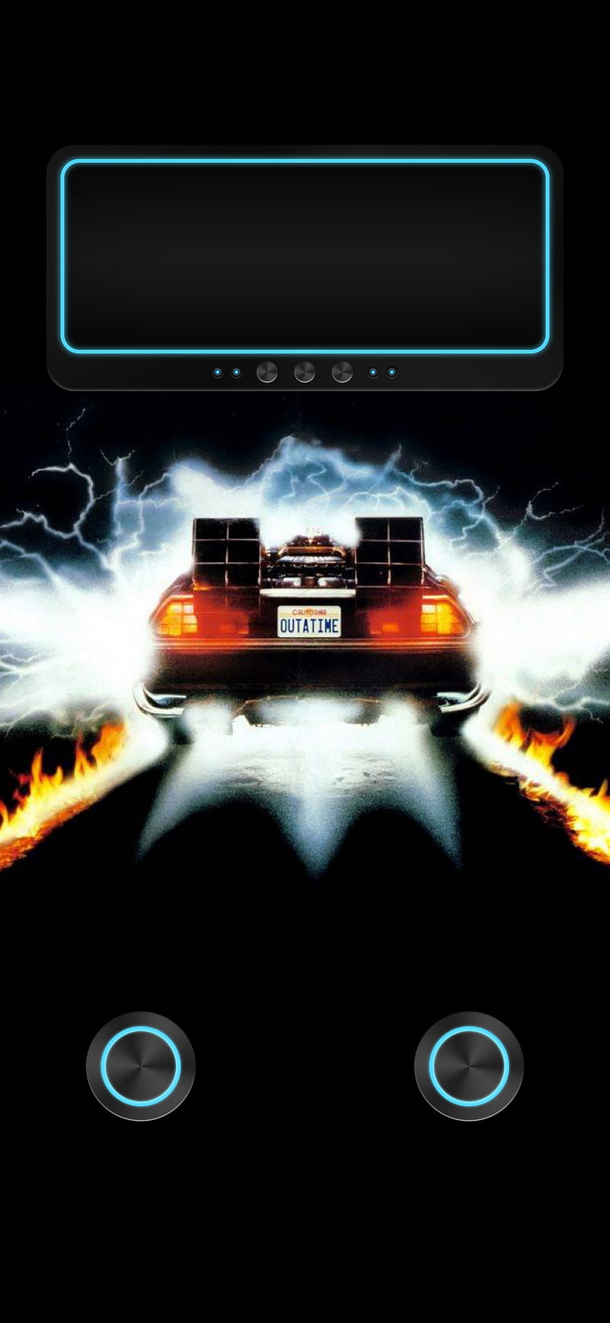 Back to the Future DeLorean Time Machine Wallpaper with Lightning and Flames HD phone wallpaper