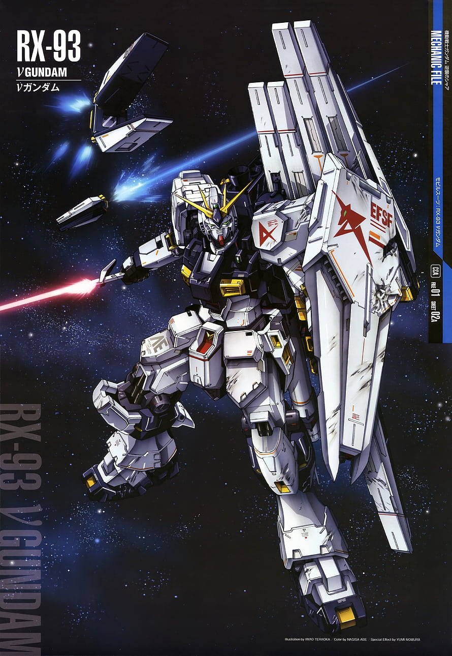 RX-93 Nu Gundam Anime Mecha Robot Space Battle Illustration Wallpaper HD phone wallpaper