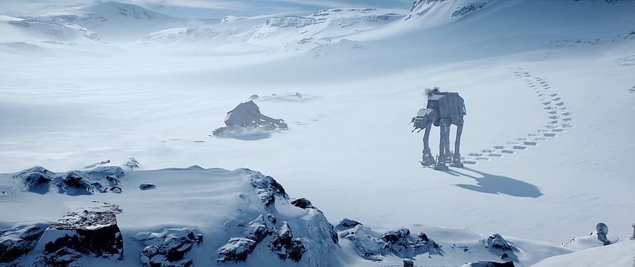 Star Wars AT-AT Walker Traversing the Frozen Snowy Plains of Hoth HD wallpaper
