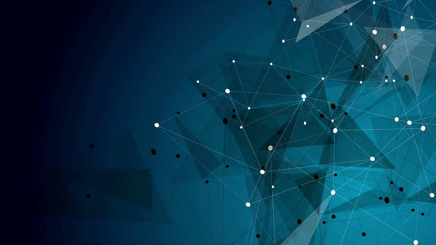Abstract Blue Geometric Network Background With Connecting Lines And Dots HD wallpaper