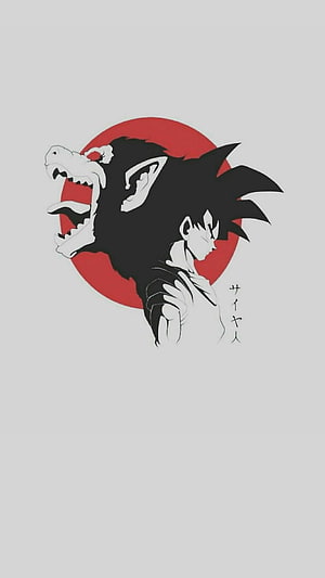 Dragon Ball Z Saiyan Transformation Minimalist Black and White Anime Artwork HD phone wallpaper