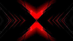 Abstract Geometric Red X Pattern on Black Background HD wallpaper