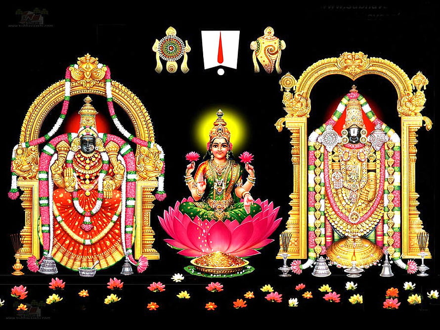 Venkatachalapathy and Lord Perumal Hindu Deity Temple Artwork HD wallpaper