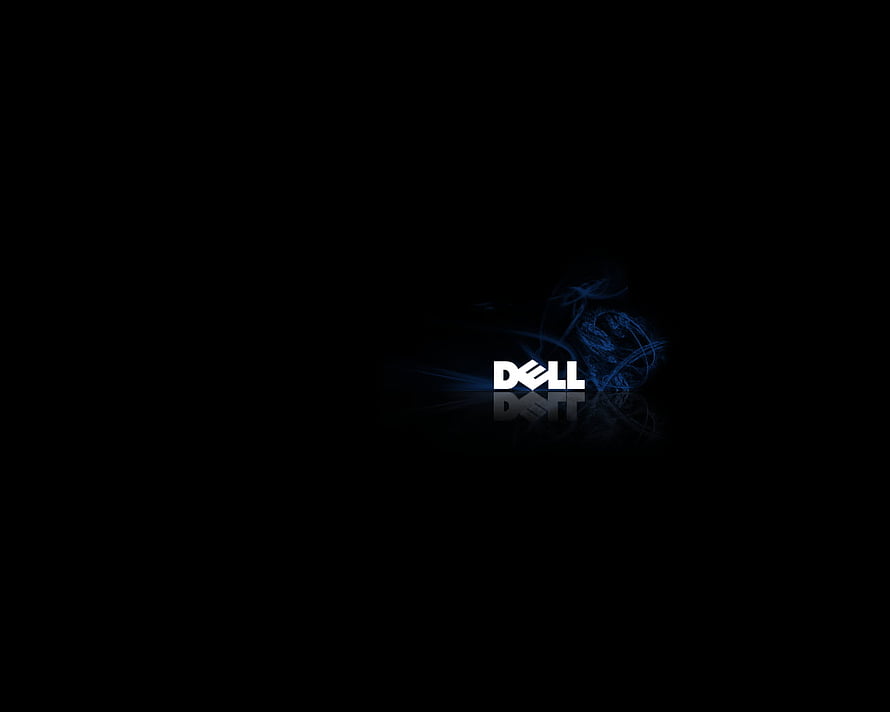 Dell Logo with Blue Light Trails on Black Background HD wallpaper