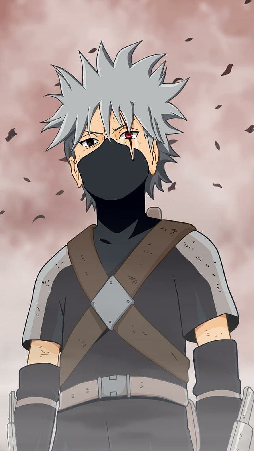Kakashi Hatake Anime Character Portrait With Sharingan Eye And Mask HD phone wallpaper