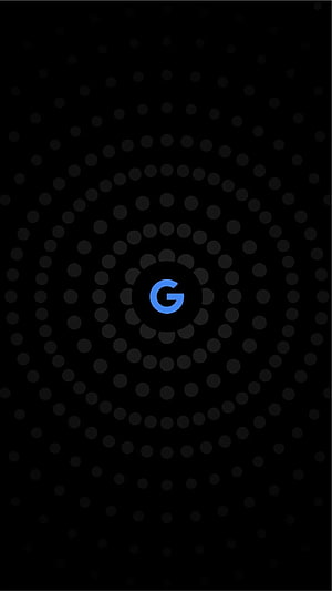 Minimalist Blue G Initial Monogram on Black Concentric Dot Background HD phone wallpaper