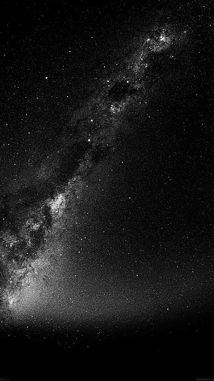 Monochrome Milky Way Galaxy Night Sky Photography Wallpaper HD phone wallpaper