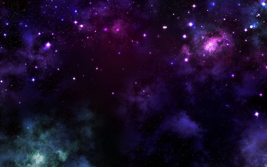 Vibrant Purple and Blue Cosmic Nebula with Scattered Stars and Deep Space Dust Clouds HD wallpaper