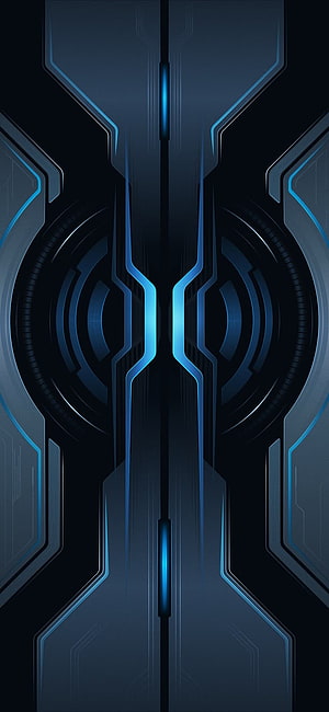 Futuristic Blue Neon Tech Interface Abstract Background HD phone wallpaper