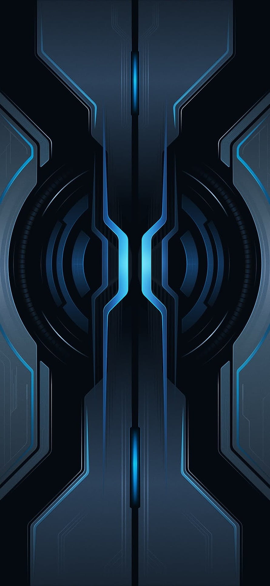 Futuristic Blue Neon Tech Interface Abstract Background HD phone wallpaper