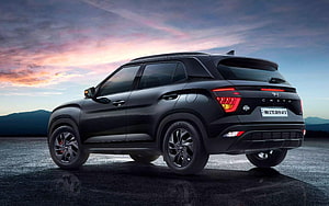 2022 Hyundai Creta Knight Edition Rear Three-Quarter View at Sunset HD wallpaper