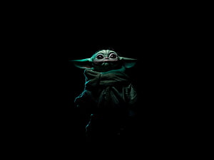 Baby Yoda from The Mandalorian in a dark moody portrait with green lighting, Baby Yoda, star wars, fan art, 2021 HD wallpaper