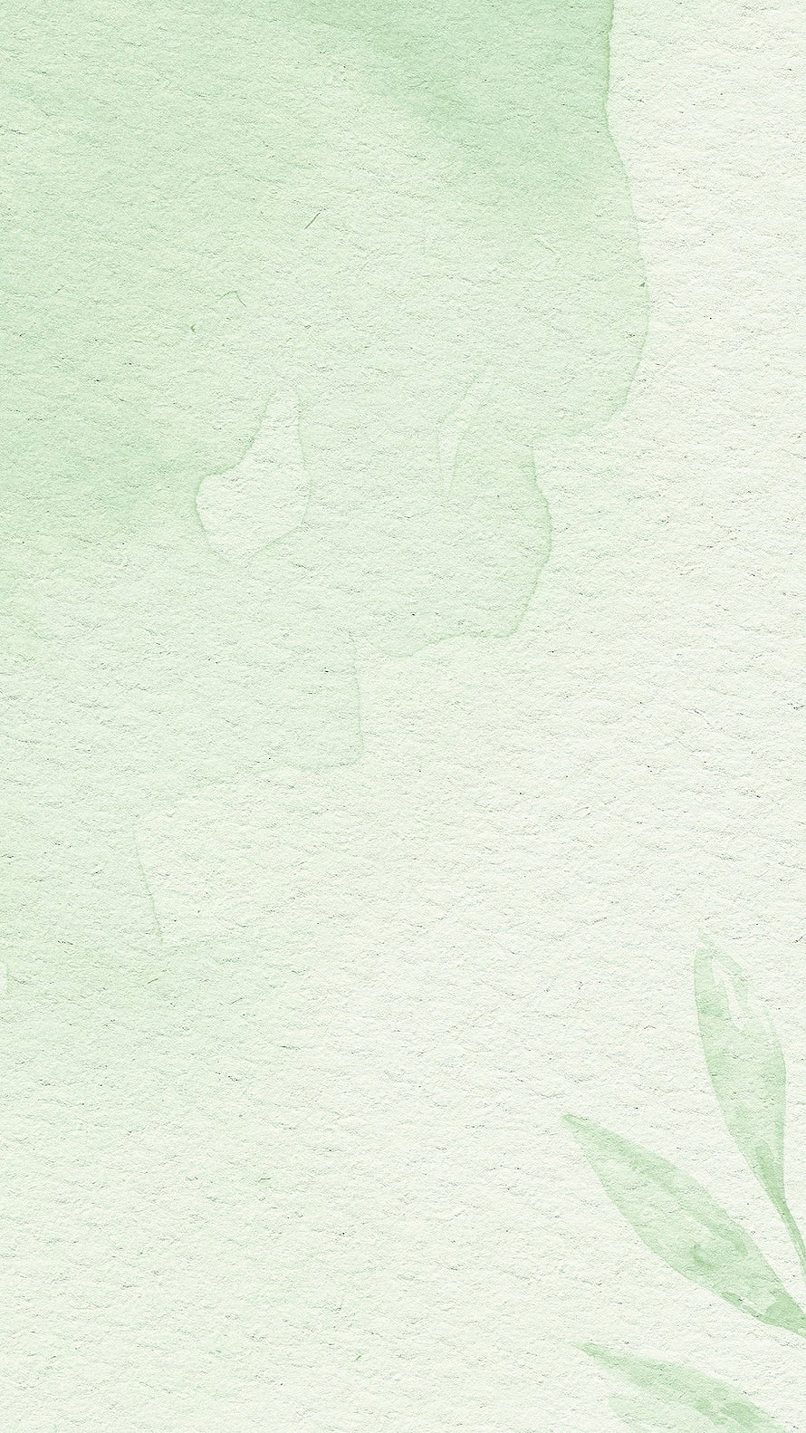 Soft Mint Green Watercolor Texture with Delicate Botanical Leaf Accents HD phone wallpaper
