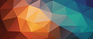 Vibrant Orange and Blue Geometric Low Poly Abstract Background HD wallpaper
