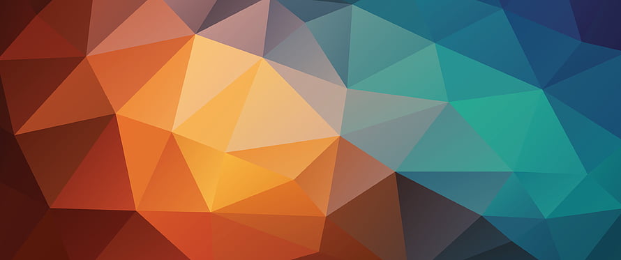 Vibrant Orange and Blue Geometric Low Poly Abstract Background HD wallpaper