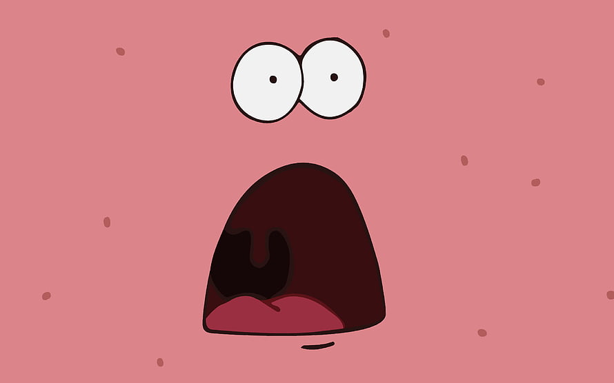 Patrick Star Wide-Eyed Shocked Face Cartoon Illustration HD wallpaper