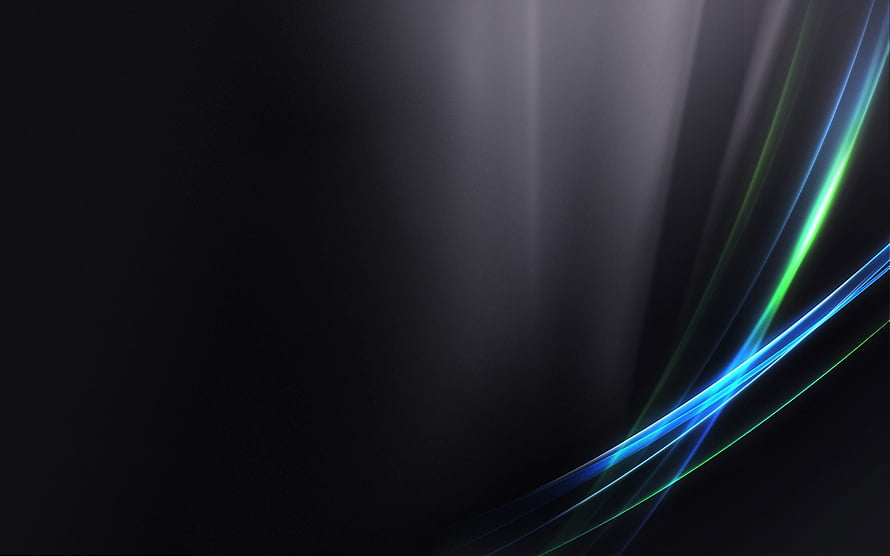 Abstract Dark Background With Glowing Blue And Green Light Streaks HD wallpaper