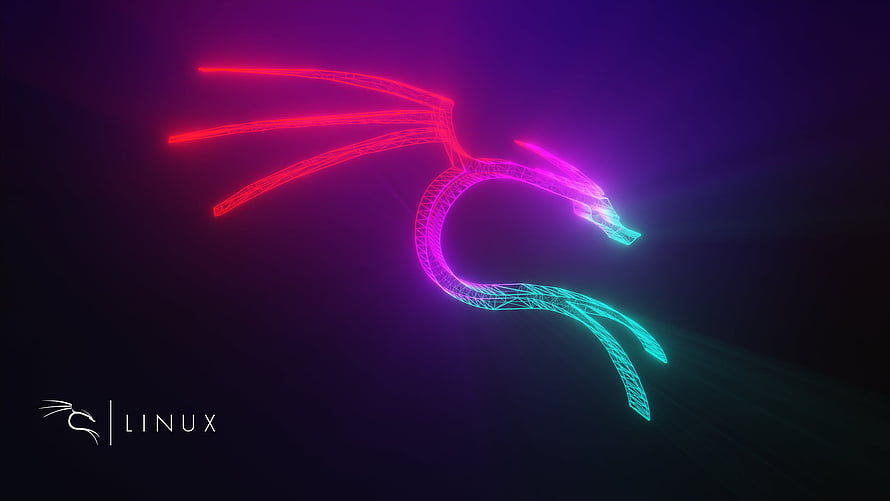 Neon Wireframe Dragon Linux Desktop Wallpaper HD wallpaper