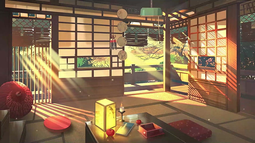 Sunlit Japanese Tatami Room With Shoji Screens And Traditional Decor HD wallpaper