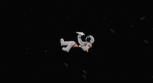 Minimal Astronaut Floating in Deep Space with Paper Airplanes HD wallpaper