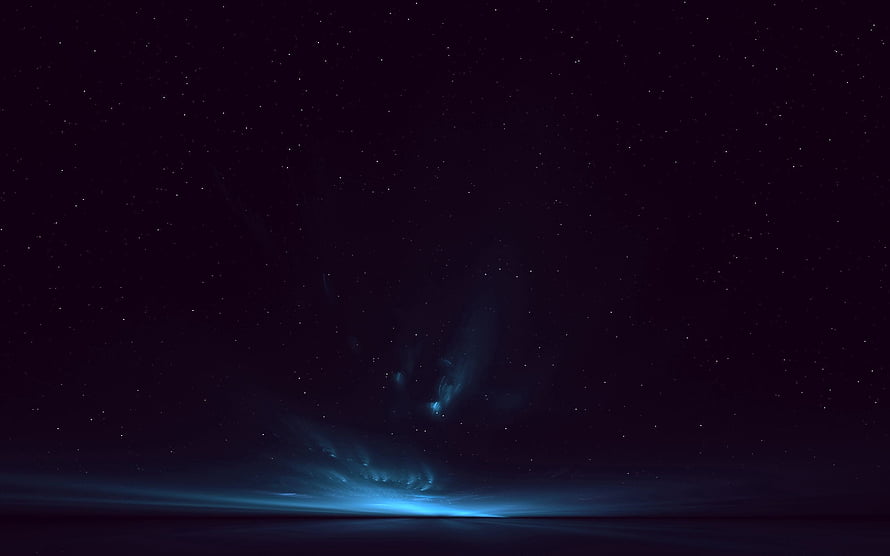 Deep Space Starfield with Glowing Blue Nebula and Distant Stars HD wallpaper