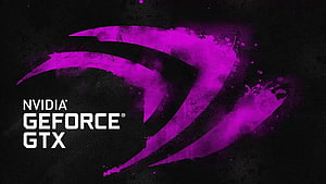 NVIDIA GeForce GTX Purple Brushstroke Logo on Dark Textured Background HD wallpaper