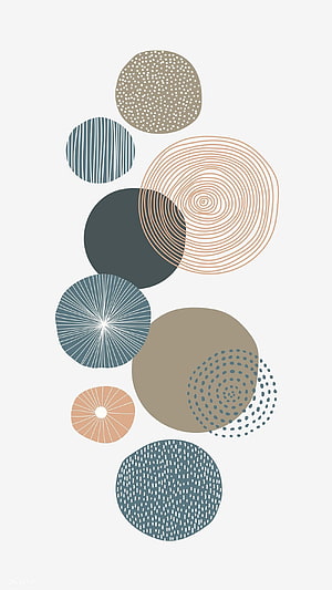 Abstract Geometric Circles with Textured Patterns in Muted Earth Tones HD phone wallpaper