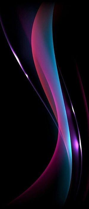 Abstract Neon Gradient Waves on Black Background HD phone wallpaper