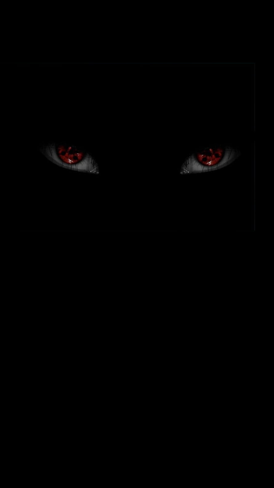 Mystical Red Sharingan Eyes Peering From Darkness Anime Wallpaper HD phone wallpaper