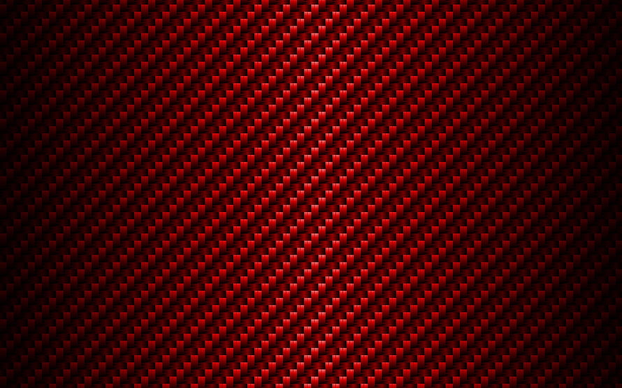Glossy Red Carbon Fiber Weave Pattern with Diagonal Texture and Dark Vignette HD wallpaper