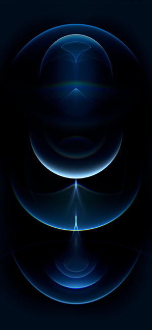 Abstract Blue Liquid Spheres and Fluid Dynamics on Dark Background HD phone wallpaper