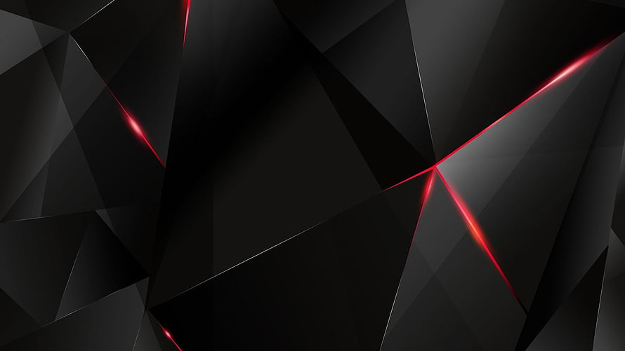 Abstract Black Geometric Background With Glowing Red Lines HD wallpaper