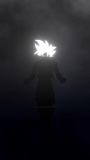 Goku Ultra Instinct Silhouette in Dark Misty Atmosphere HD phone wallpaper