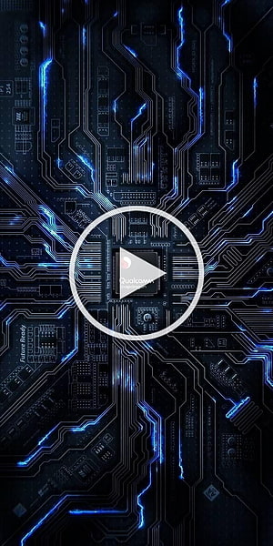 Qualcomm Snapdragon Processor on Glowing Blue Circuit Board Technology Background HD phone wallpaper
