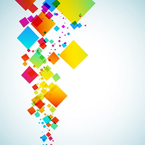 Vibrant Geometric Square Cascade on Light Blue Minimalist Canvas HD phone wallpaper